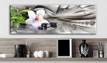 Canvas Print - Zen composition: bamboo, orchid and stones