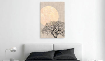 Canvas Print - Morning Full Moon (1 Part) Vertical