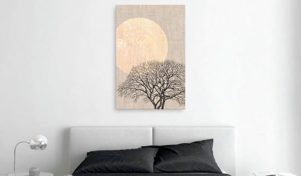 Canvas Print - Morning Full Moon (1 Part) Vertical
