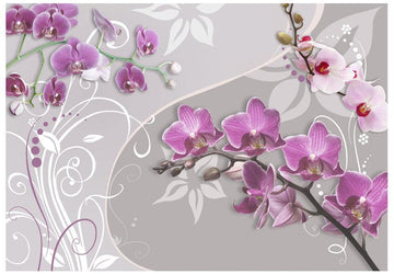 Wallpaper - Flight of purple orchids