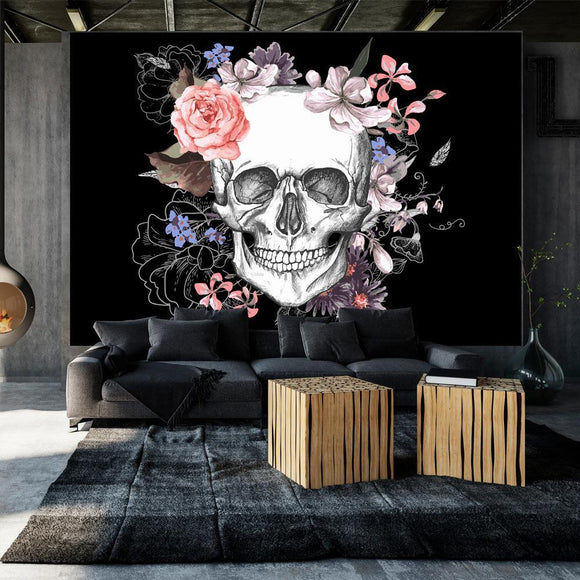 Wallpaper - Skull and Flowers