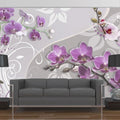 Wallpaper - Flight of purple orchids