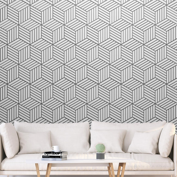 Self-adhesive Wallpaper - Hexagons in Detail