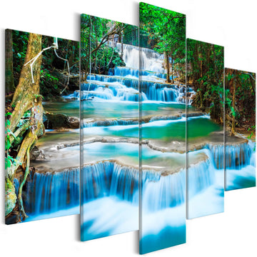 Canvas Print - Waterfall in Kanchanaburi (5 Parts) Wide