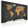 Canvas Print - World Map: Secrets of the Earth