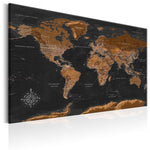 Canvas Print - Brown World Map (PL)