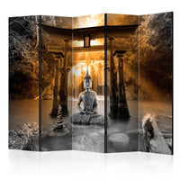 Room Divider - Buddha Smile (Orange) II [Room Dividers]