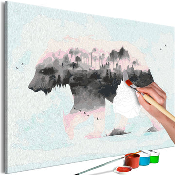 DIY canvas painting - Pastel Teddy Bear