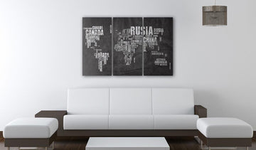 Canvas Print - Map of the World (Spanish language) - triptych