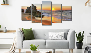 Canvas Print - Meeting at Sunset (5 Parts) Wide