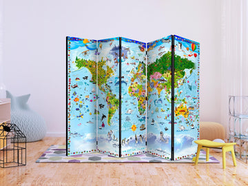 Room Divider - World Map for Kids II [Room Dividers]