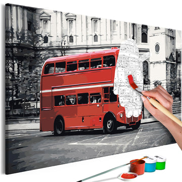 DIY canvas painting - London Bus