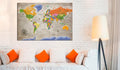Decorative Pinboard - World Map: Retro Style [Cork Map]