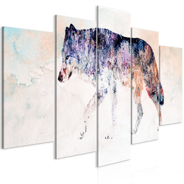 Canvas Print - Lonely Wolf (5 Parts) Wide