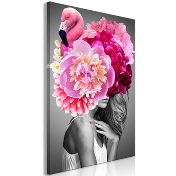 Canvas Print - Flamingo Girl (1 Part) Vertical