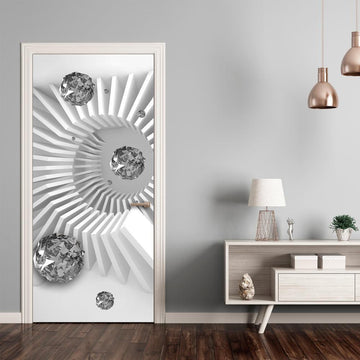 Photo wallpaper on the door - Photo wallpaper - Black and white abstraction I