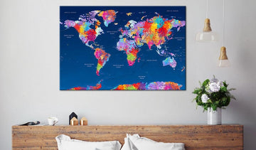 Decorative Pinboard - World Map: Artistic Fantasy