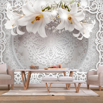 Wallpaper - Lilies and Ornaments