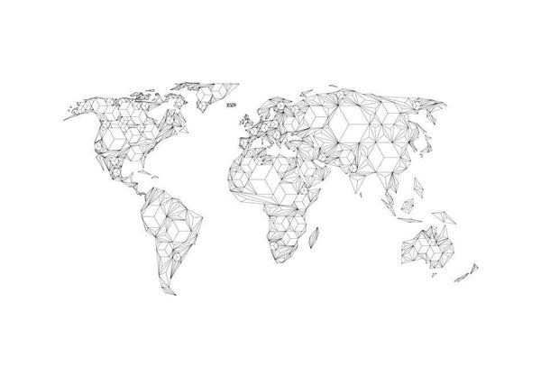 XXL wallpaper - Map of the World - white solids