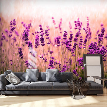 Self-adhesive Wallpaper - Lavender in the Rain