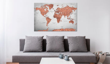 Decorative Pinboard - Brick World [Cork Map]
