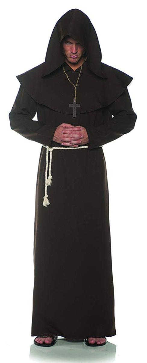 Monk Adult Costume Robe - Brown - One Size