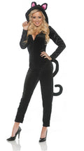 Women's Black Cat Jumpsuit Costume M