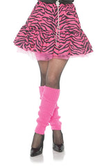 80's Zebra Skirt Pink & Black Adult Costume Skirt X-Large