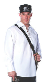 White Pirate Men's Costume Shirt: XL