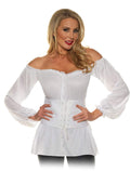 White Renaissance Woman's Costume Shirt § X-Large