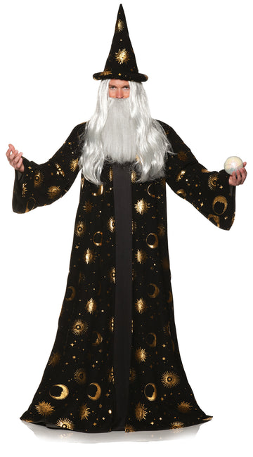 Black Celestial Wizard Robe & Hat Adult Costume § XX-Large