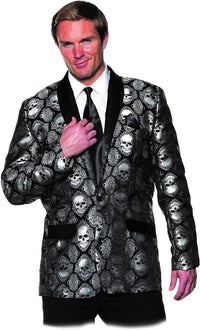 Silver Jacard Skull Jacket Adult Costume Accessory § One Size