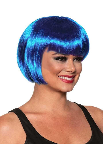 Bob Cut One Size Adult Costume Wig § Blue