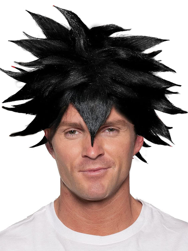 Black Spiky Crunchyroll Anime Adult Costume Wig § One Size