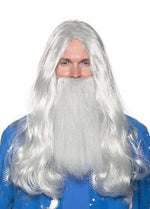 Grey Wizard Wig and Beard Adult Costume Set § One Size