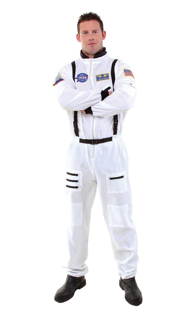 Astronaut White Costume Jumpsuit Adult Male Standard