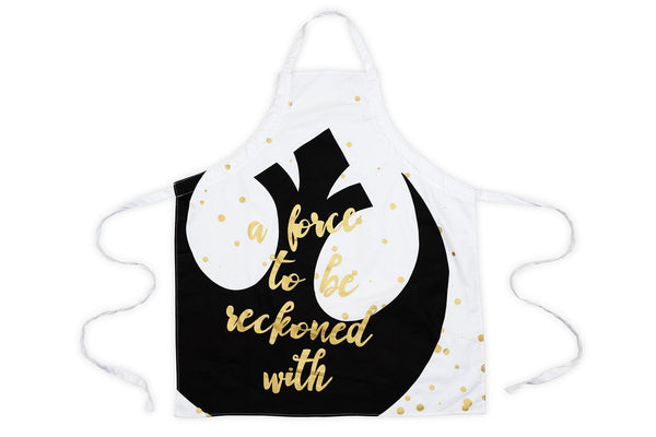 Star Wars White Adult Apron - “A Force To Be Reckoned With” - Rebel Design