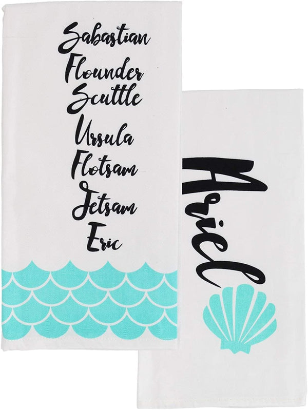 Disney The Little Mermaid Princess Ariel Themed Kitchen Towel Set