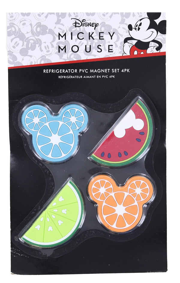 Disney Mickey Mouse Fruit 4 Piece Refrigerator PVC Magnet Set