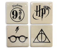 Harry Potter Icons Ceramic Square Drink Coasters § Set of 4