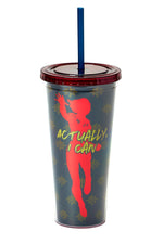 Marvel's Captain Marvel Actually I Can 16-Oz PVC Tumbler w/ Lid and Straw