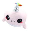 Glitter Galaxy 12-Inch Rainbow Spout Pink Narwhal Collectible Plush