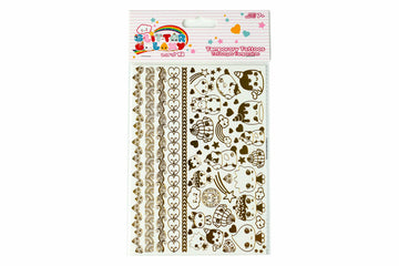 Glitter Galaxy Gold Shimmer Temporary Tattoo Sheet Wave 1