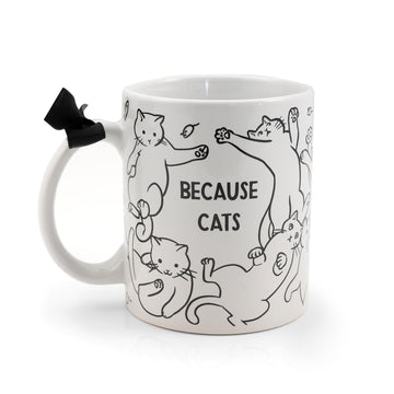 Because Cats Coffee Mug § Ceramic Coffee Cup Cat Owners § Holds 11 Ounces