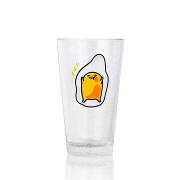 OFFICIAL Gudetama Lazy Egg Glass § Feat. Gudetama Laying Face Up § 16 Oz. Cup