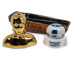 Star Wars C-3PO and R2-D2 Ceramic Shaker Set with Sandcrawler Display Tray