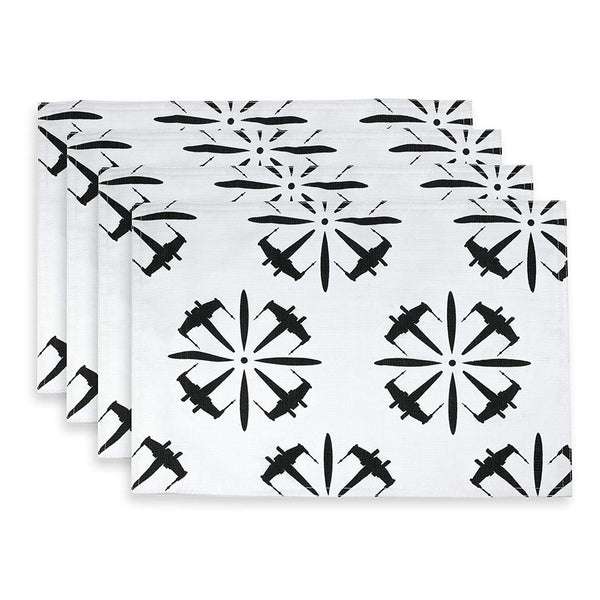 Star Wars Black X-Wing Fighter White Outdoor Dining Placemats - Set Of 4