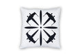 Star Wars White Throw Pillow § Black X-Wing Fighter Design § 18 x 18 Inches