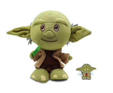 Star Wars Yoda Stylized Plush Character And Enamel Pin § Measures 7 Inches Tall