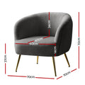 Artiss Armchair Lounge Chair Accent Chairs Arm Armchairs Sherpa Boucle Charcoal